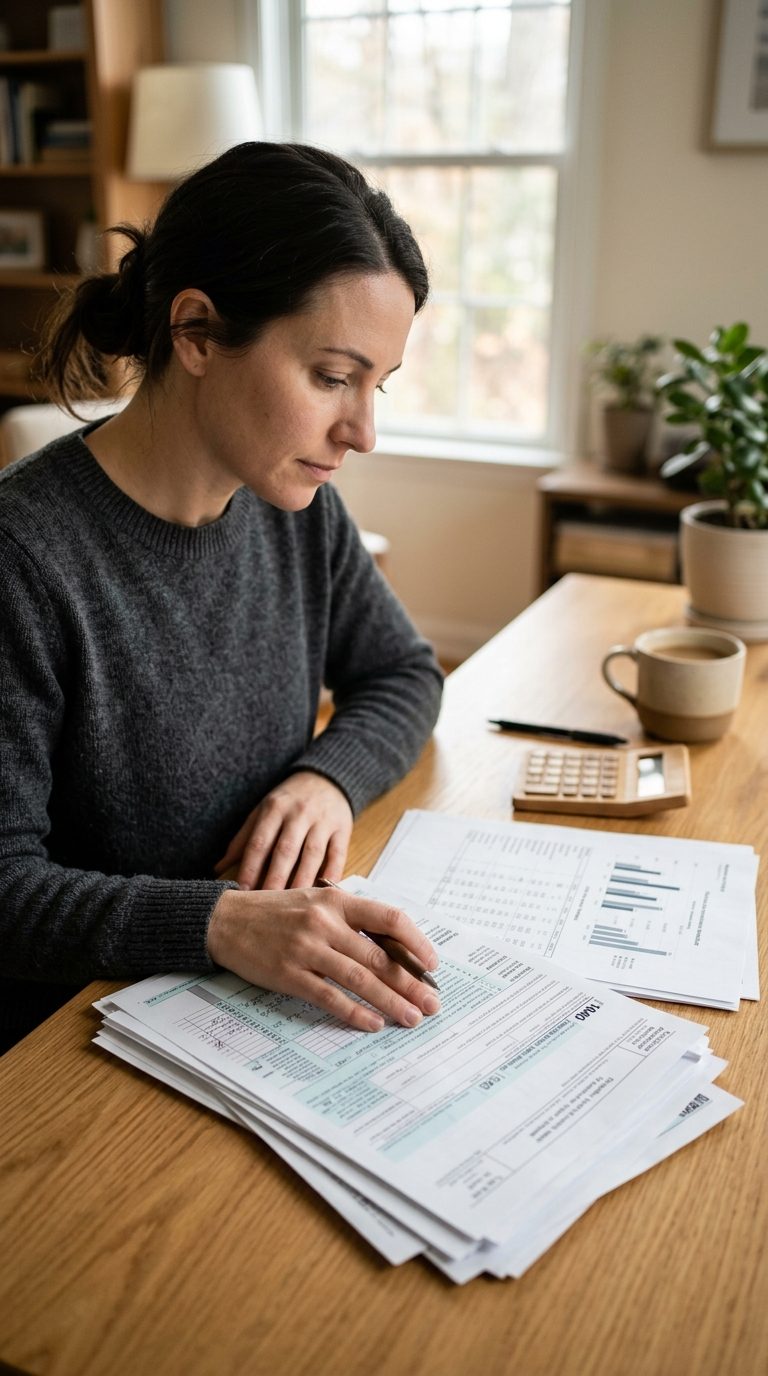 IRS letter calm, paperwork, weighted decision